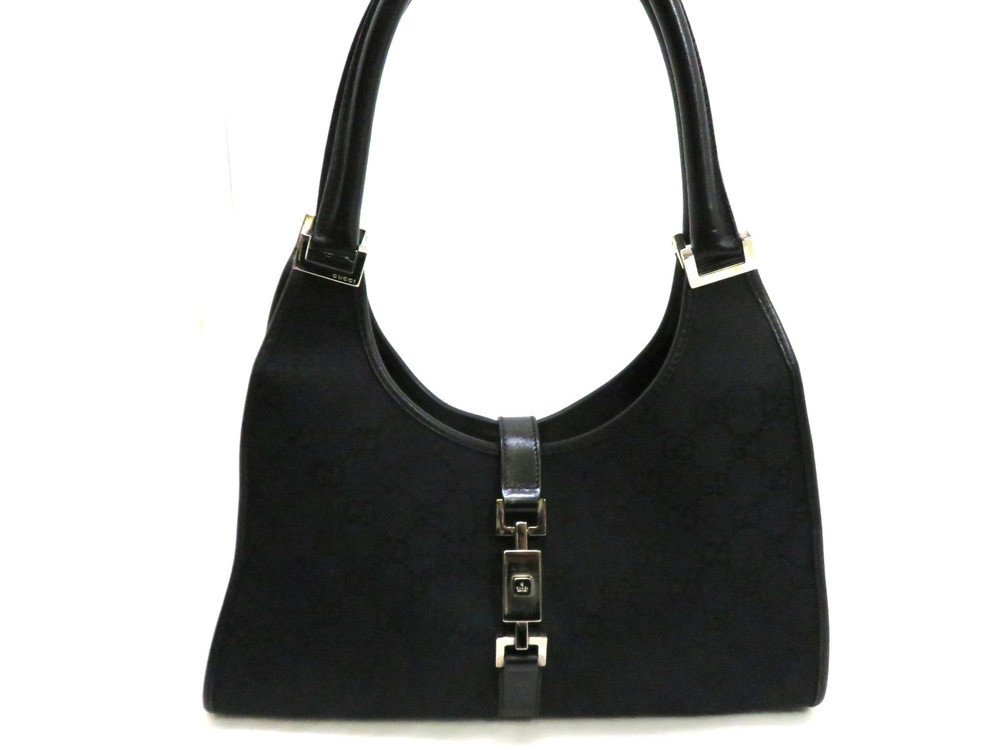 Gucci GG Jackie Shoulder Bag Canvas Black